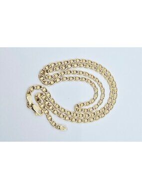 Unique 14K Solid Yellow Gold Designer Mariner Mirror Link Chain Necklace - 20" L